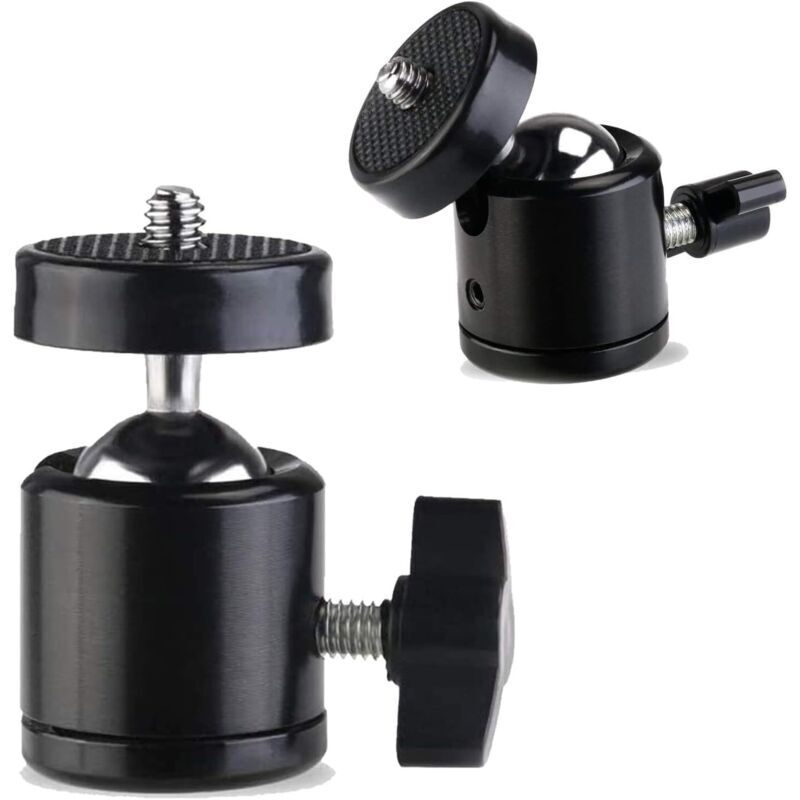 Universelle Stativhalterung mit 1/4-Zoll-Kugelkopf (2er-Pack), 360-Grad-Drehbasisadapter für HTC Vive DSLR-Kamera, Stativ-Einbeinstativ-Unterstützung