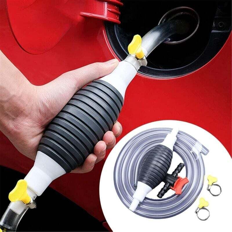 Universelle tragbare Auto-Hand-Siphon-Transferpumpe für Wasser, Benzin, Flüssigkraftstoff, Diesel, Benzin, Lösungsmittel mit 2 m Schlauch
