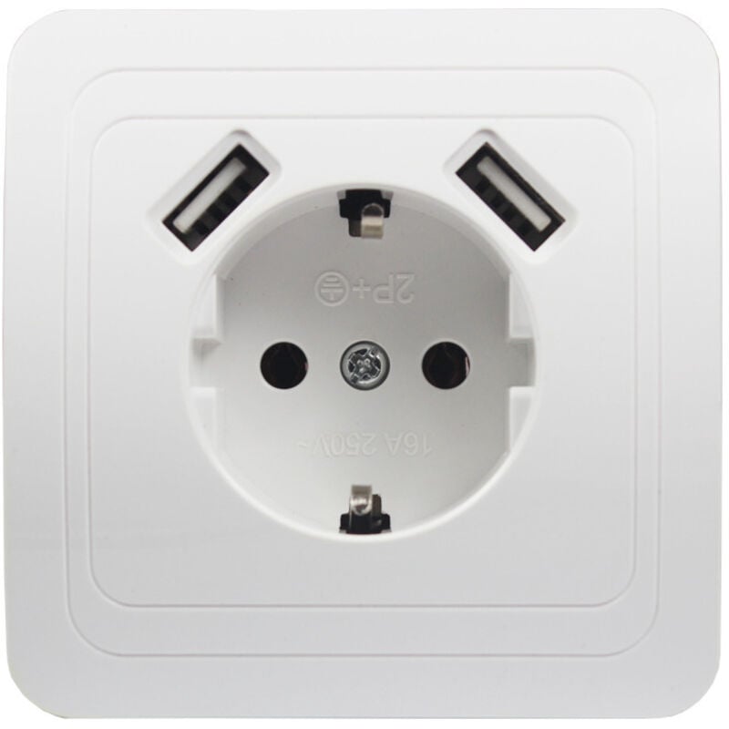 Universelle Wandsteckdose für Telefone – Dual-USB-Anschluss 5 V, 2 A, europäischer deutscher Standard