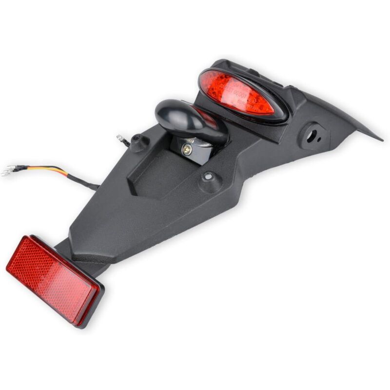 Universeller 12V LED-Motorradkotflügel und Rücklicht mit Bremslicht und Reflektor, für Motocross-, Sportmotorräder und Pitbikes (rauchfarbene