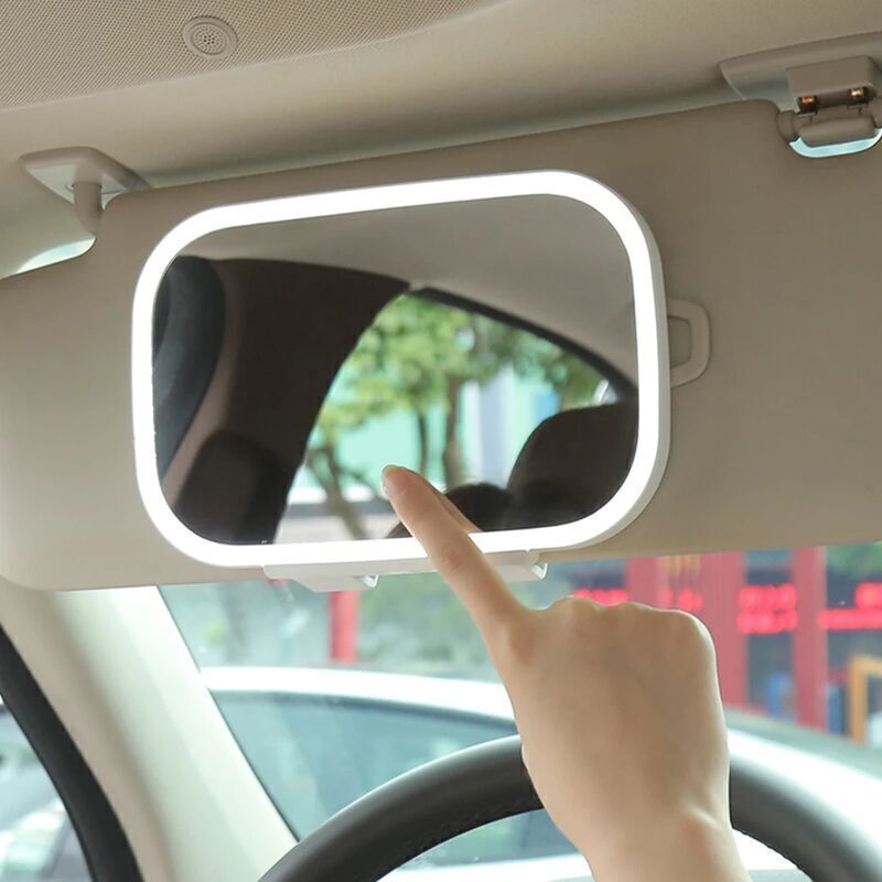 Universeller Auto-Sonnenblendenspiegel, dimmbarer LED-Auto-Schminkspiegel mit LED-Beleuchtung, Kfz-Innenrückspiegel mit LED-Beleuchtung, Spanien,