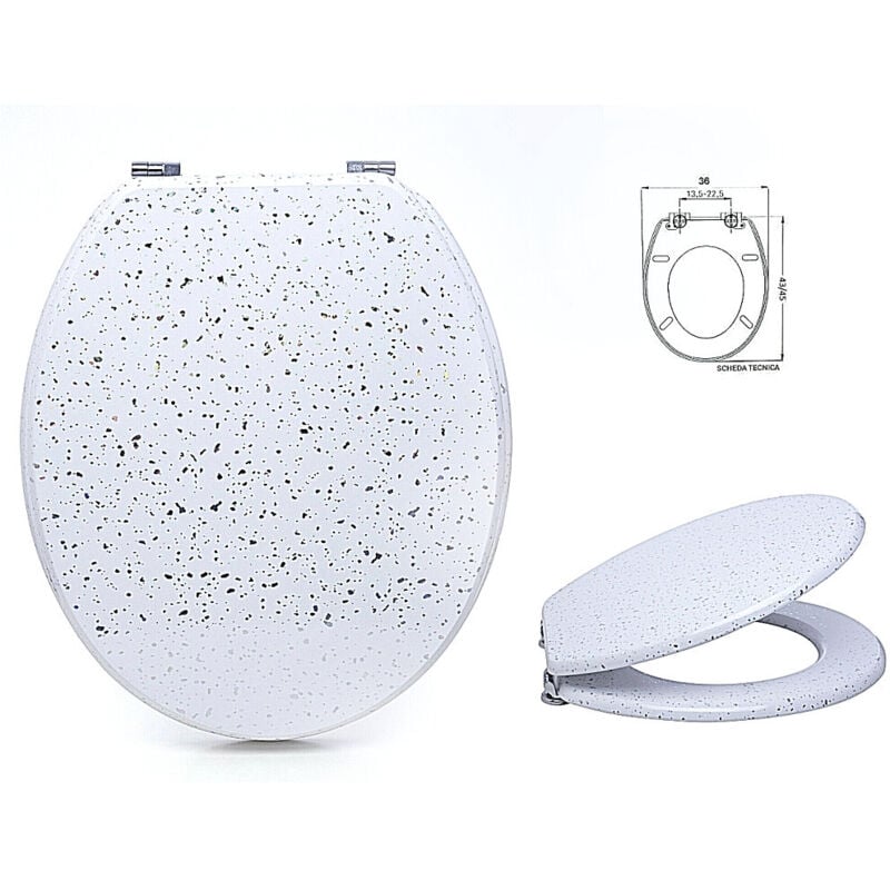 Trade Shop Traesio - Trade Shop - universal-wc-sitz für badezimmer, holz-wc-sitz 18' mod. 52997 - -3,5 -