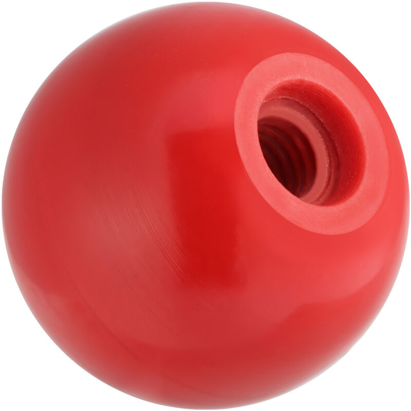 Universeller runder Kunststoffkugelgriff für Drehbank und Traktor (Rot, 10er-Packung)