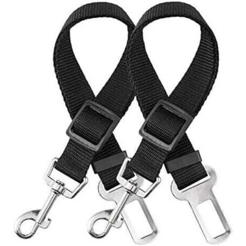 Universelles 2-teiliges Hunde-Autogeschirr, robuster, verstellbarer Sicherheitsgurt für Hunde, reißfest, 33–60 cm, für alle Hunde und Katzen,