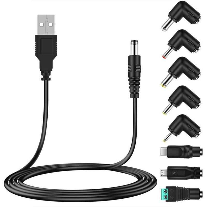Tlily - Universelles 5-V usb Power Kabel, zu dc Kabel mit 8 Arten Von AnschlüSsen für Android Telefone, Tablets, , Spielzeug
