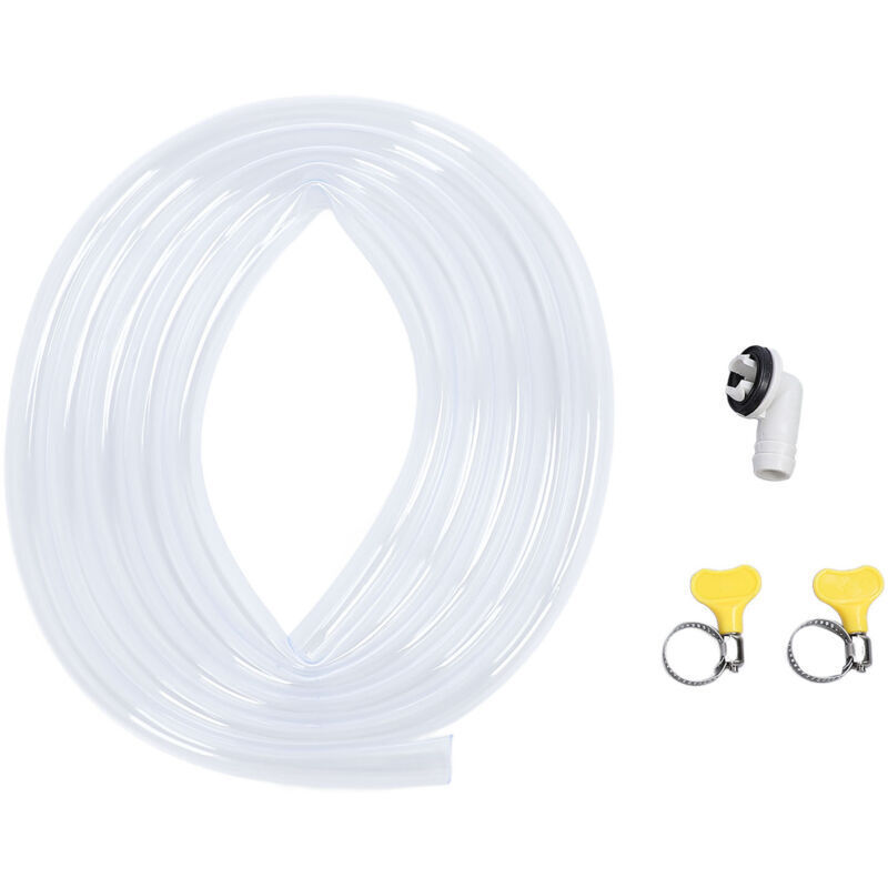 Universelles Ablaufset für mobile Klimageräte – 3 Meter langer PVC-Schlauch mit Anschlussstück und Klemme – Kompatibel mit allen Modellen