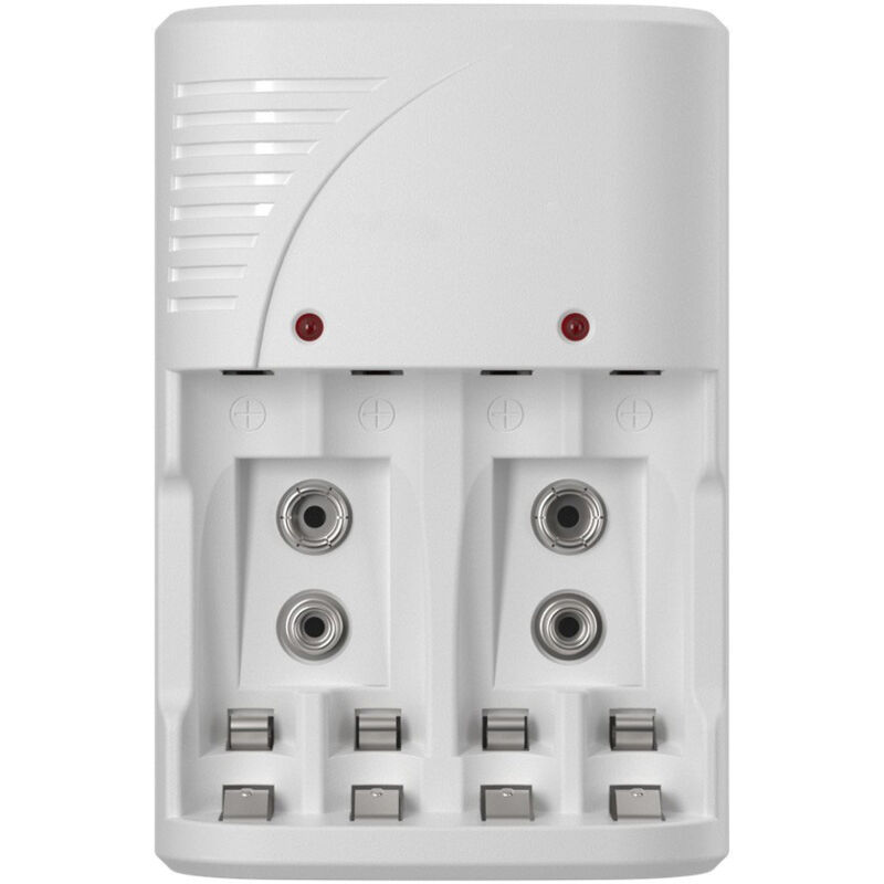 Universelles Direktladegerät für wiederaufladbare Batterien für AA/AAA und 9 V, Batterieladegerät für AA AAA NI-MH und 9 V wiederaufladbare Batterien