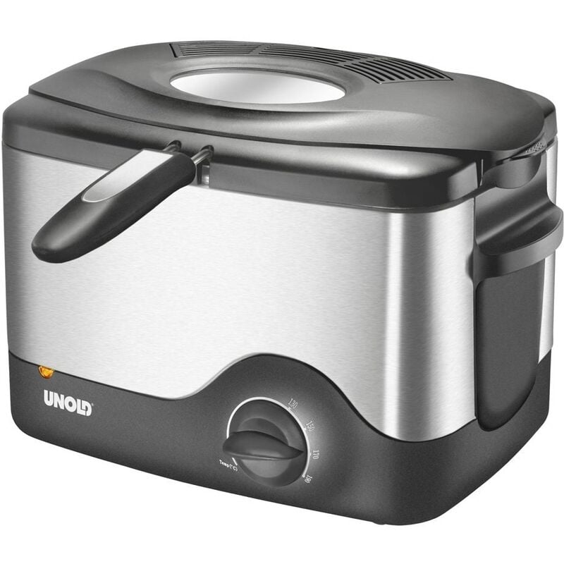 Unold 58615 Fritteuse Kompakt Edelstahl-Schwarz