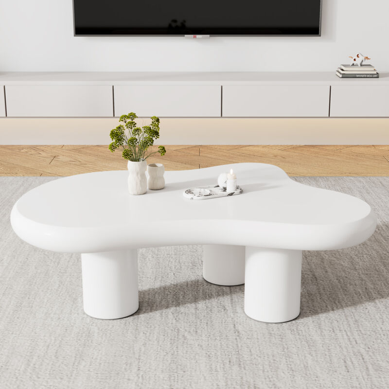 Unregelmäßiger Cloud-Couchtisch, Länge 97 cm, Breite 67 cm, Höhe 32 cm, MDF mit Filzgleitern, lackierte Oberfläche, kreativer Couchtisch