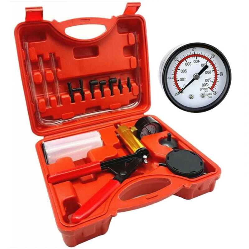 Unterdruck Prüfgerät Kfz Vakuumpumpe Druckpumpe Bremsenentlüfter Vakuumtester Kit Bremsenentlüftungsgerät, Unterdruckpumpe Motorrad Bremse Entlüften