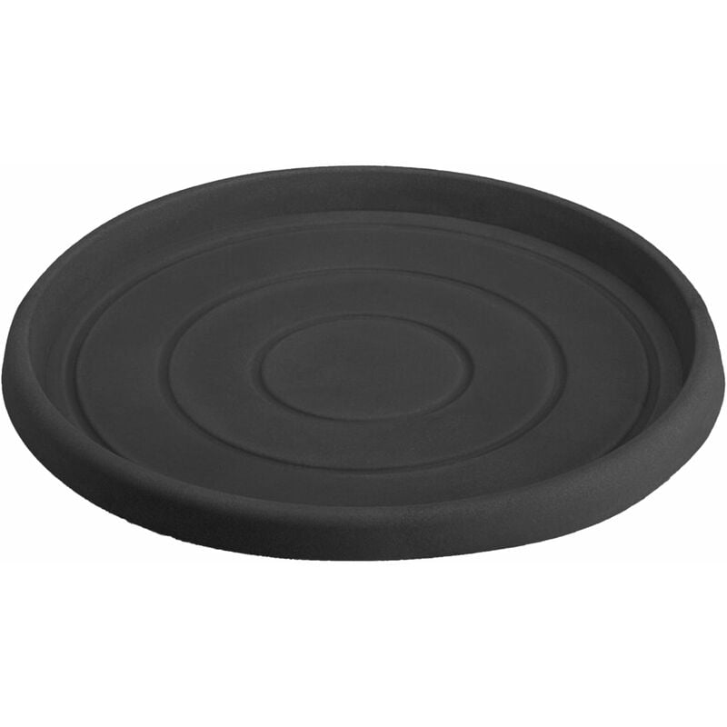 Untersetzer für runder Topf aus Harz, mit Dekoration, für Blumen und Pflanzen 'Made in Italy -Ø 36.5 für Topf Ø 60 cm / Anthrazit