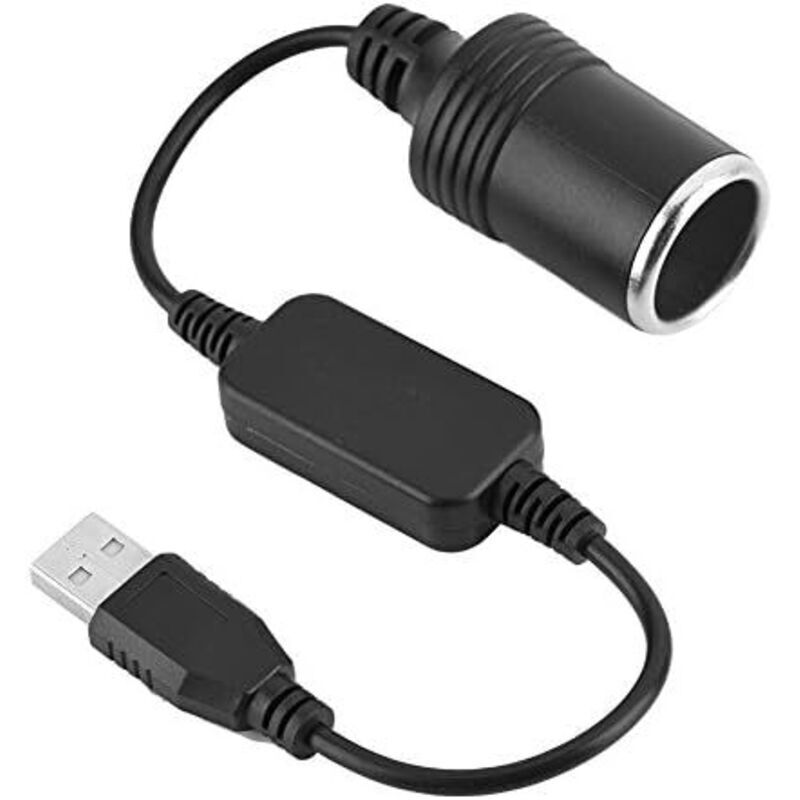 USB-A-Stecker auf 12-V-Zigarettenanzünderbuchse, USB-Anschluss-Stromwandler für GPS-Dashcam (60 cm)