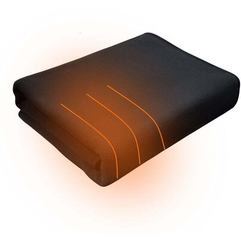 USB-beheizbare Heizdecke/Schal, 150 x 80 cm, elektrische Decke mit 3 Temperaturstufen, Schwarz