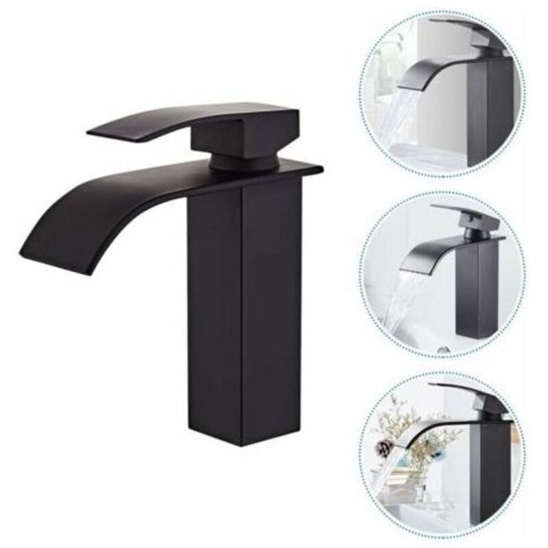 Badezimmer-Wasserhahn, Waschbecken-Wasserhahn mit Kalt- und Warmwasser verfügbar, moderner Waschbecken-Wasserhahn im Wasserfall-Design, langlebiges