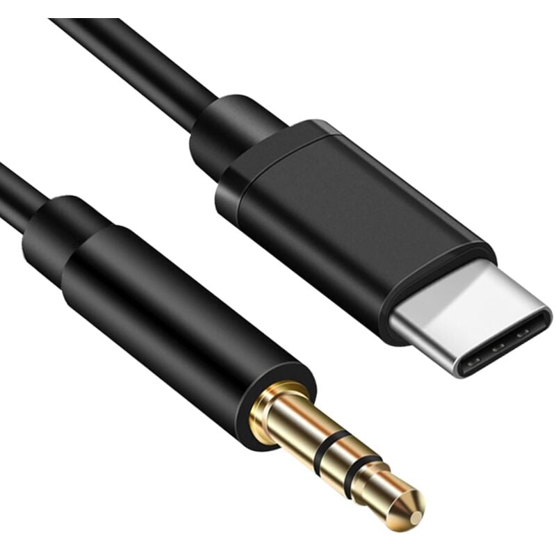 USB C auf 3,5-mm-Klinkenkabel 1 m, USB C auf AUX-Klinkenbuchse, Kopfhöreranschluss-Adapterkabel, Auto-Stereo-Aux-Kabel (2 Stück)