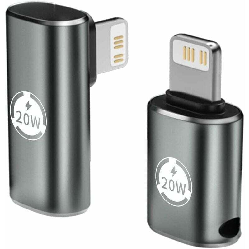 USB-C-auf-Lightning-Adapter, unterstützt 20 W PD, Schnellladefunktion für iPhone, iPad und iPod-Serie, kompatibel (2er-Pack,