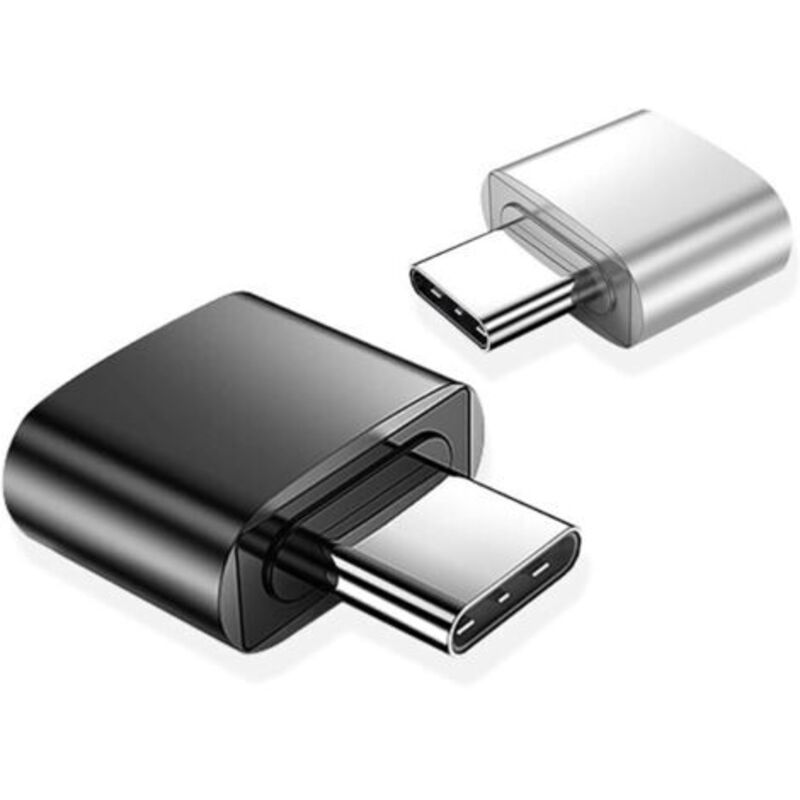 USB-C-auf-USB-Adapter (2er-Pack), USB-Buchse auf USB-C-Stecker-Adapter, Typ-C-auf-USB-A-Konverter, kompatibel mit MacBook, USB-C-Smartphones und mehr