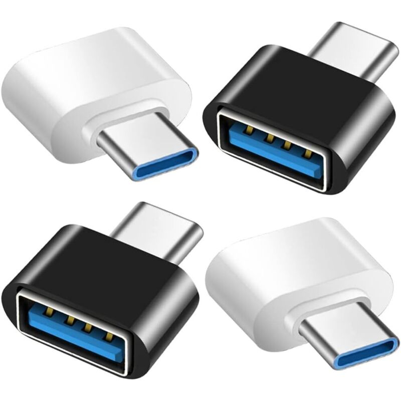 USB-C-auf-USB-Adapter (4er-Pack), USB-C-auf-USB-3.0-OTG-Adapter, USB-Fem auf USB-C-Stecker, kompatibel mit MacBook Pro, Samsung Galaxy,