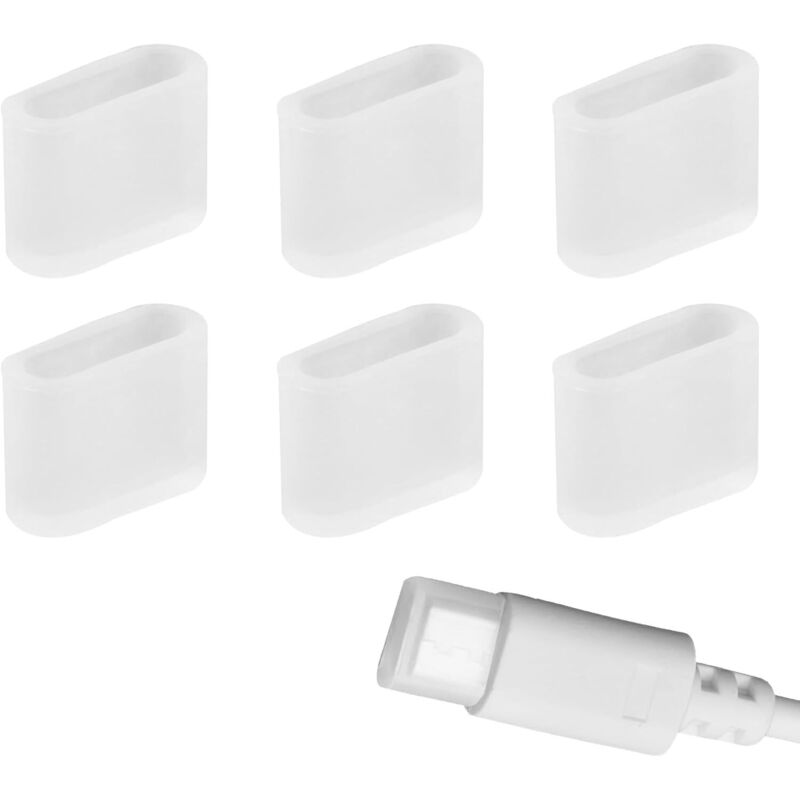 USB-C Schutzkappe 6er-Pack Transparent Kunststoff Staubschutzkappe aus Kunststoff für USB Typ-C-Anschlüsse, ideal für Smartphones, Tablets und Laptops