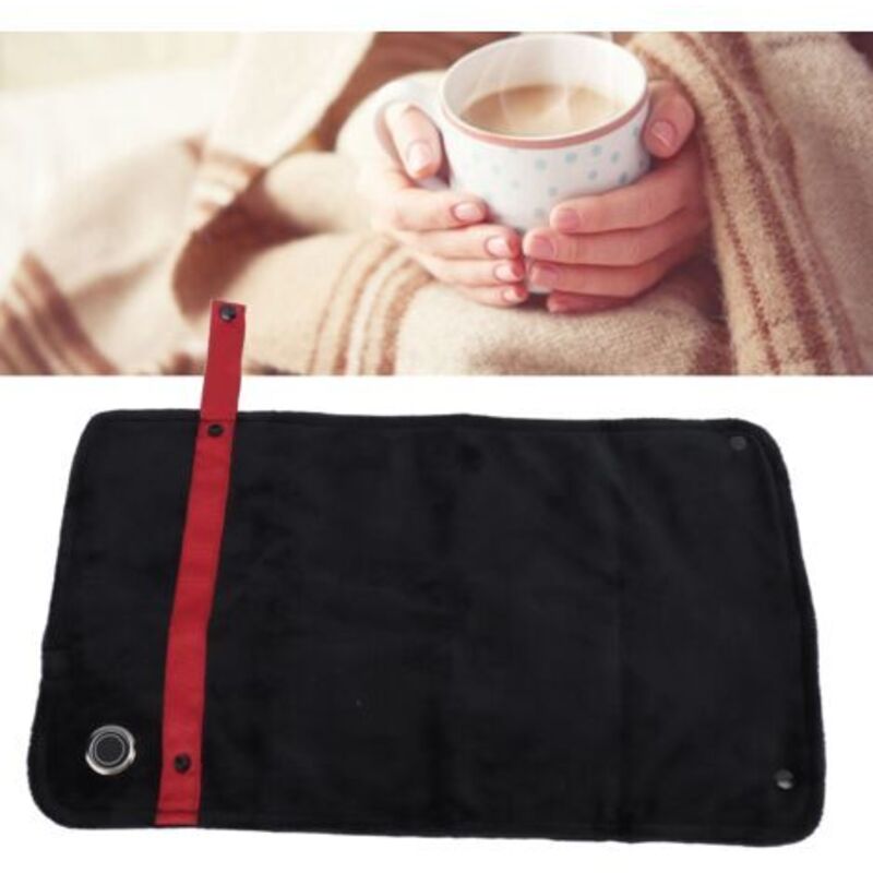 USB-Heizdecke mit Temperaturregelung, multifunktionale elektrische Heizdecke, warm und bequem, für Zuhause und Büro, Schwarz