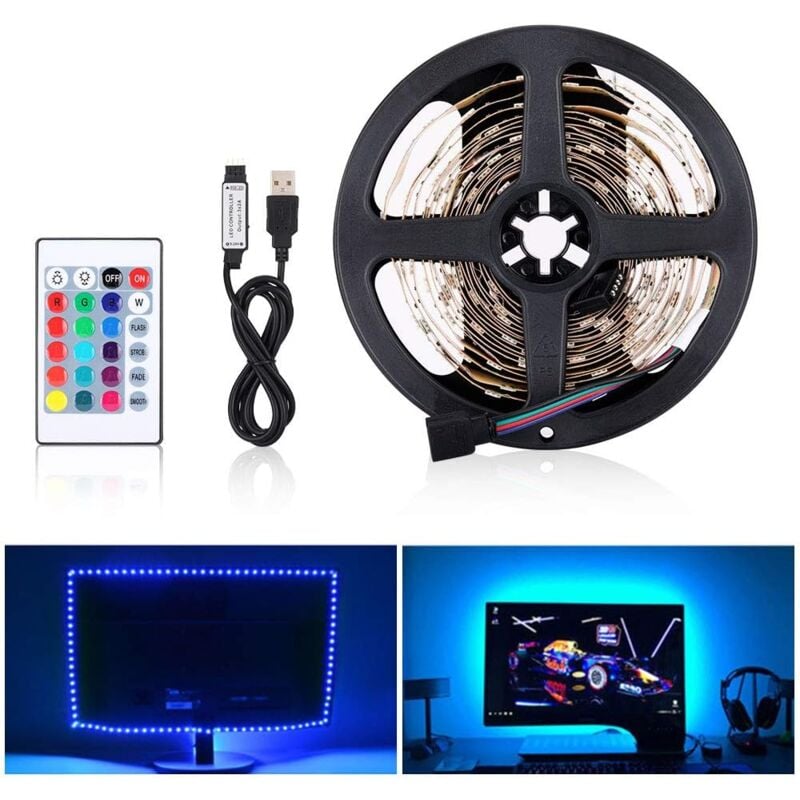USB-LED-Lichtleiste, 5050 RGB 12 V DC, LED-Band, dekorativer LED-Streifen für den Innenbereich für LED-TV-Hintergrundbeleuchtung, LED-Fernseher,