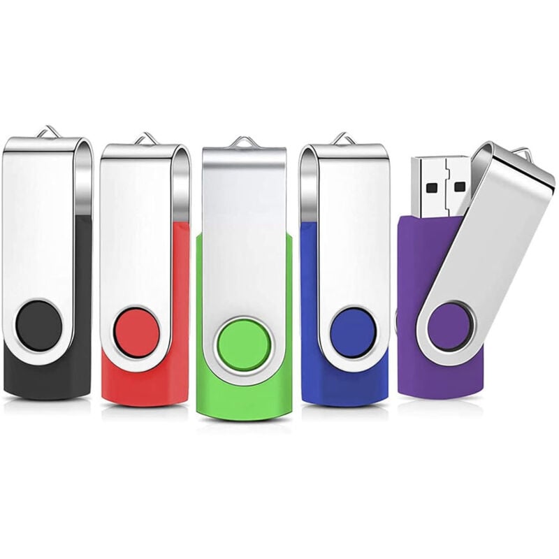 USB-Stick, 32 gb, 5er-Set, Flash-Laufwerk 2.0, Memory Stick, drehbarer Aufbewahrungsschlüsselhalter, USB-U-Disk
