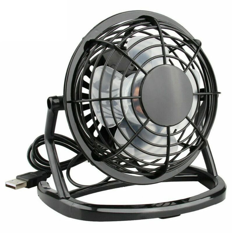 USB-Tischventilator, Mini-USB-Ventilator – 82 cm USB-Kabel – Persönlicher Tischventilator aus Metall, kleiner, leiser USB-Ventilator, Tischventilator