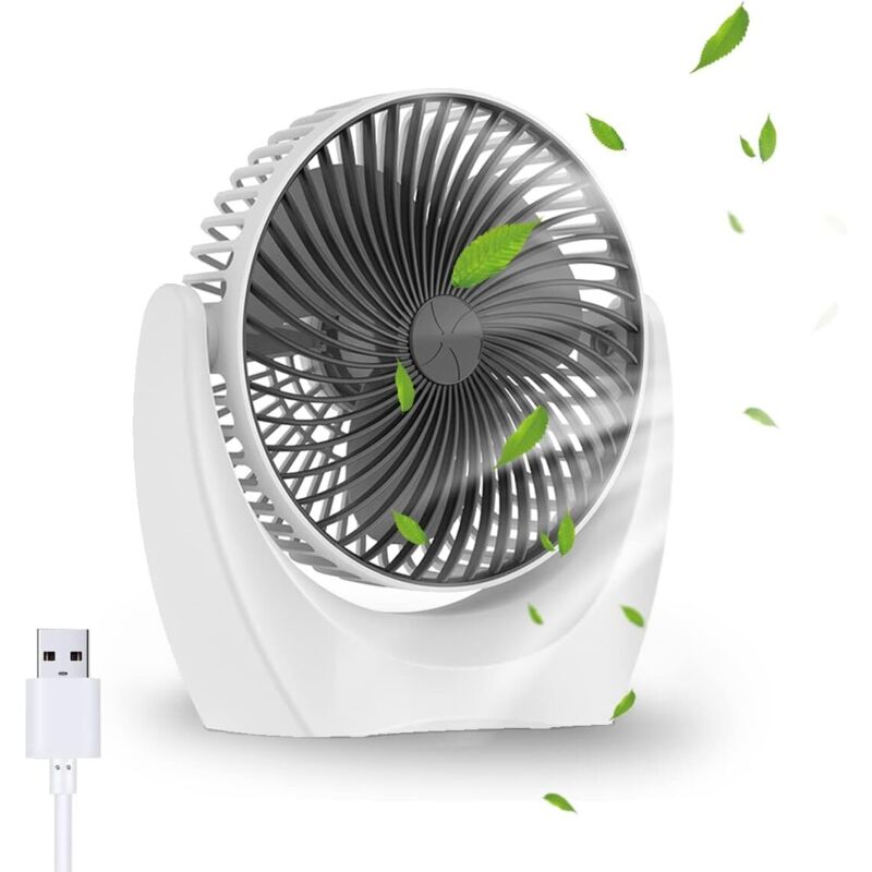 Gabrielle USB-Tischventilator, tragbarer leiser Ventilator, leistungsstarker Mini-Ventilator, kleiner Tischventilator mit 3 Geschwindigkeiten für