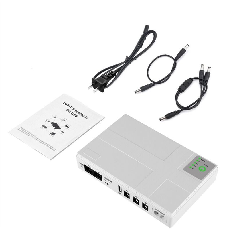 USV-Router mit unterbrechungsfreier Stromversorgung, DC-Multiport mit optischem POE-Cat-Handy-Switch, Mini-Router, US-Stecker
