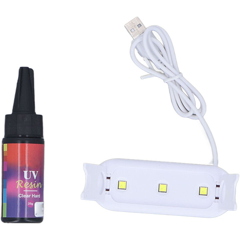UV-Harz-Set mit Aushärtungslampe (25 g), UV-Kleber für Schmuckherstellung, Handyhüllen und DIY-Bastelarbeiten für Anfänger