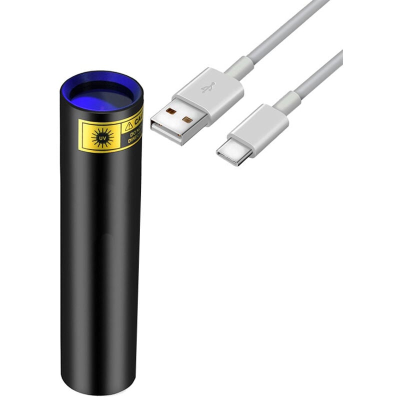 UV-Taschenlampe, Schwarzlicht, Mini-Taschenlampe, leistungsstarke USB-Taschenlampe, wiederaufladbare Wood-Lampe, ultravioletter LED-Detektor für