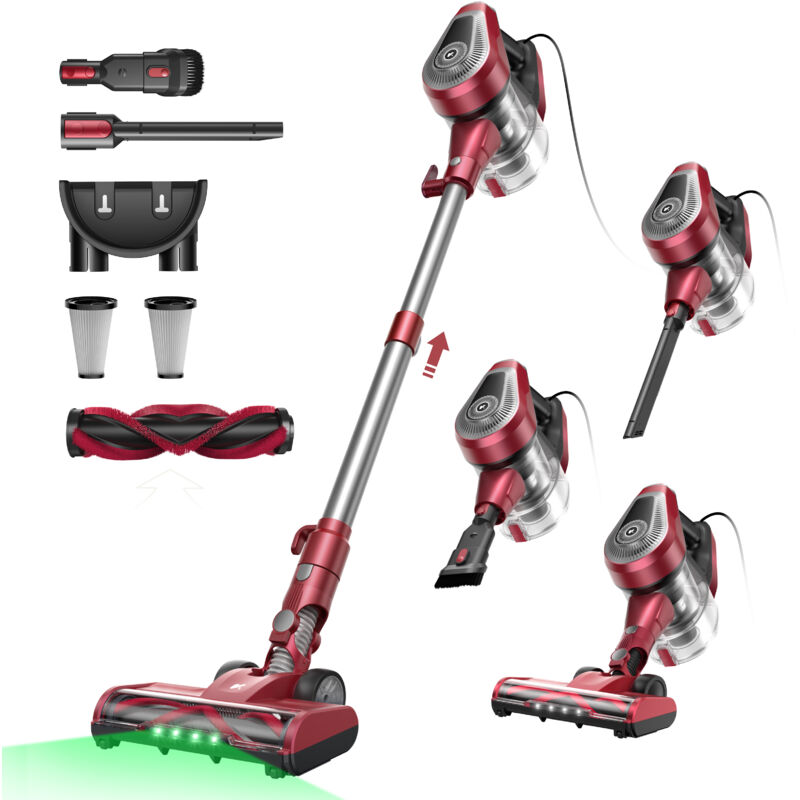 VACTIDY Blitz C8 - Staubsauger mit Kabel - 60 kPa / 600 W - 1,5L - Selbststehend - Anti-Wickel-Bürste - 7 m langes Kabel - Leichtbau 1,7 kg