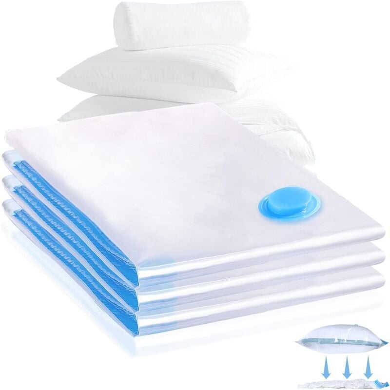 Vakuumbeutel, 3er-Pack (60 x 80 cm) Vakuumbeutel für Kleidung, wiederverwendbare Vakuumbeutel für Kleidung, Bettwäsche, Handtücher, Bettdecken