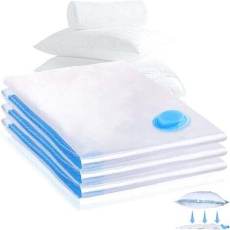 Vakuumbeutel, 3er-Pack (60 x 80 cm), wiederverwendbare Vakuumbeutel für Kleidung, Bettwäsche, Handtücher und Bettdecken