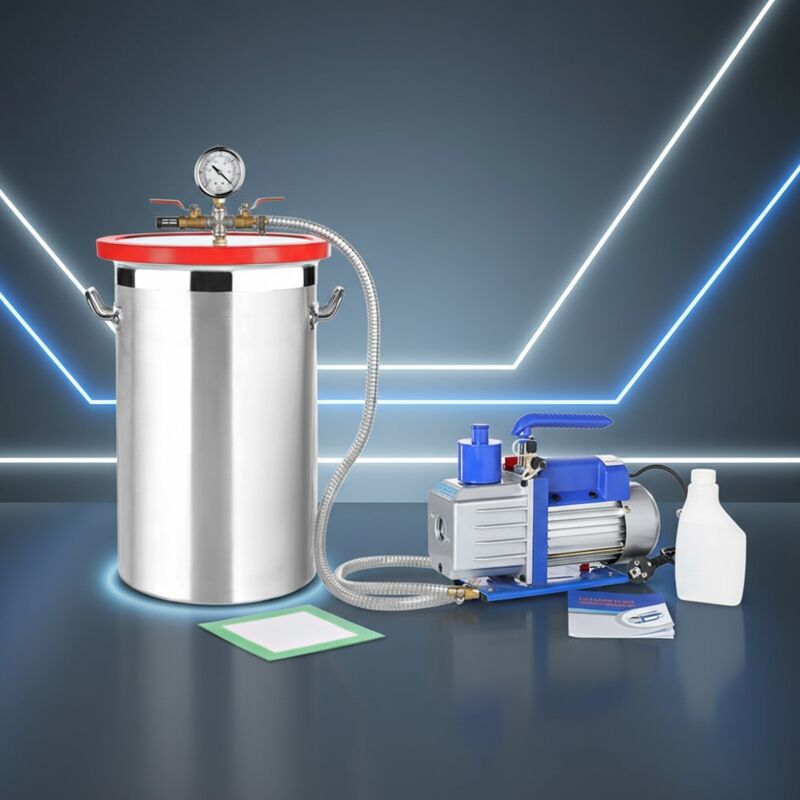 Mucola - Vakuumkammer 27,7L Vakuumpumpe 127 l/min Industriepumpe Klimaanlage set