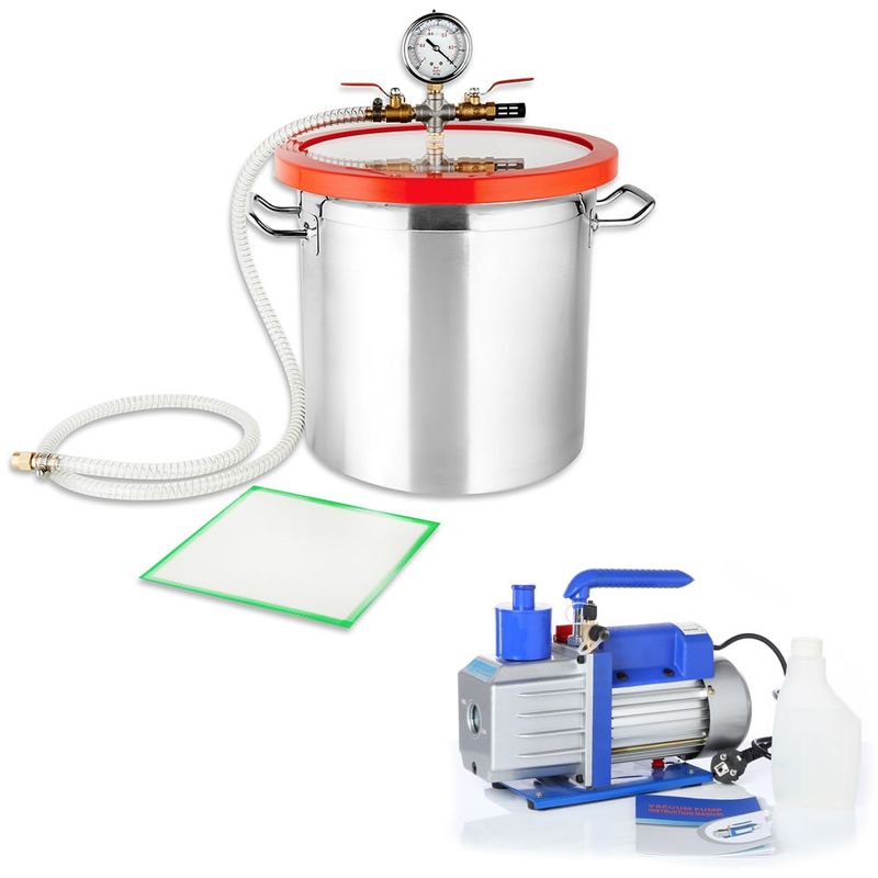 Mucola - Vakuumpumpe Vakuumkammer Unterdruckpumpe Vacuum Set 127 l/min + 21,4L