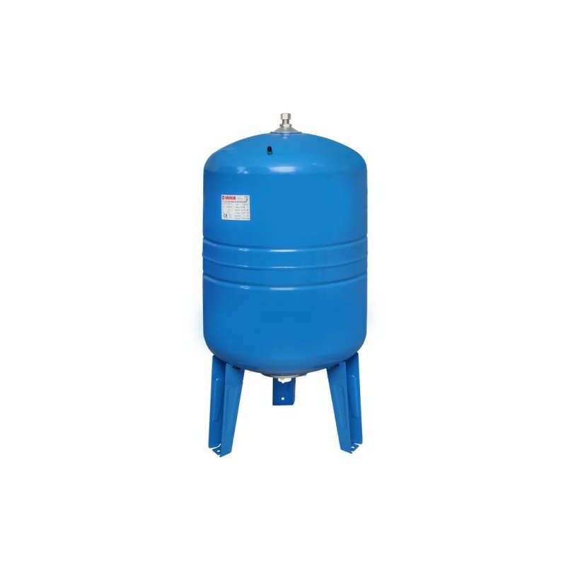 Varem Maxivarem LS Ausdehnungsgefäß 100l für Hauswasserwerk vertikal mit Edelstahlflansch blau