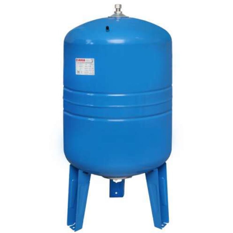 Varem Maxivarem LS Ausdehnungsgefäß 100l für Hauswasserwerk vertikal mit Edelstahlflansch blau
