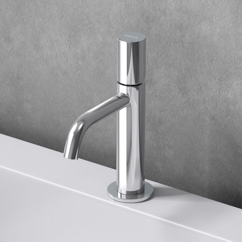 doporro Wasserhahn Bad Silber in modernem Design Waschtischarmatur für Waschbecken Mischbatterie Bad 20,7 cm hoch