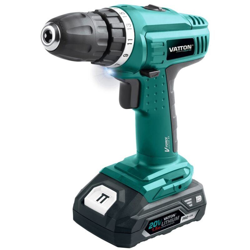 Vatton 20-V-Schraubendreher und Bohrmaschine, 1 Batterie 1,5 Ah