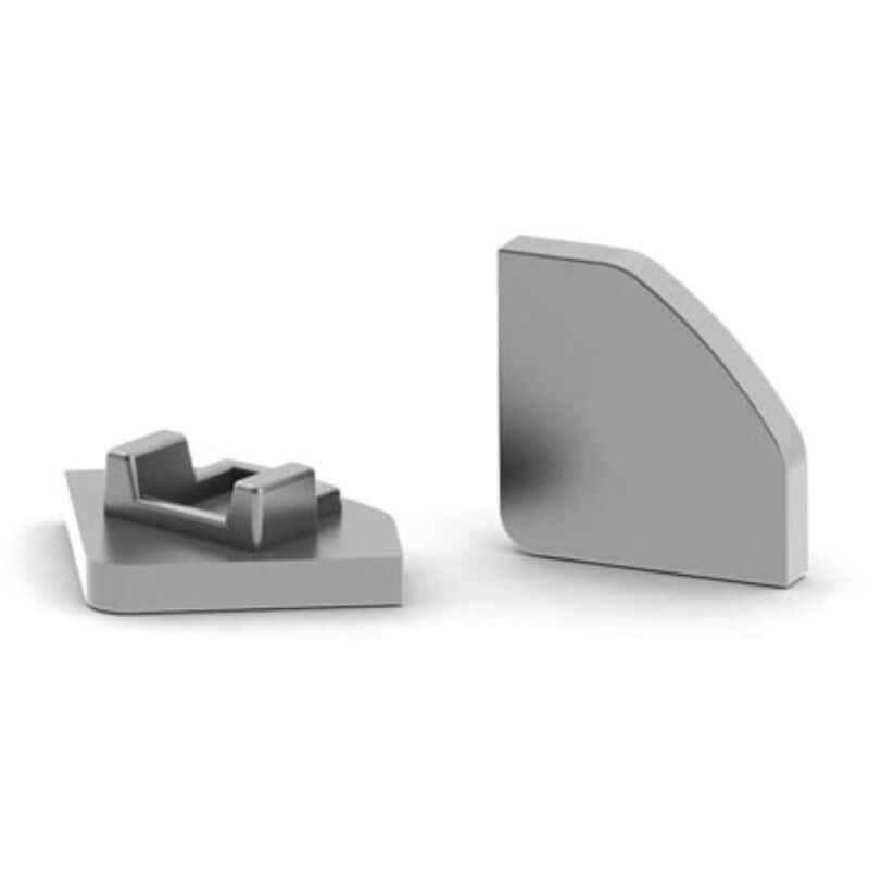 Alu-endkappe für led-profil 'ALU-45' - ohne kabelloch - silber