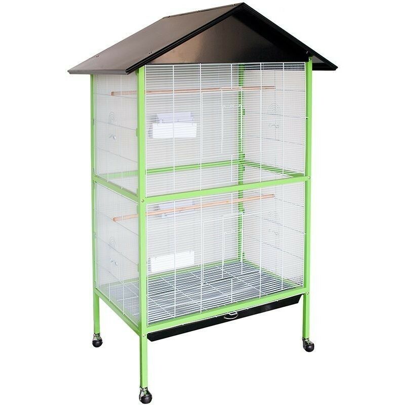 Großer Vogelkäfig auf Fuß, Voliere für Kanarienvögel, Papageien, große Wellensittiche, Kakadus, Ara, Vogelkäfig mit Ständer, 90x