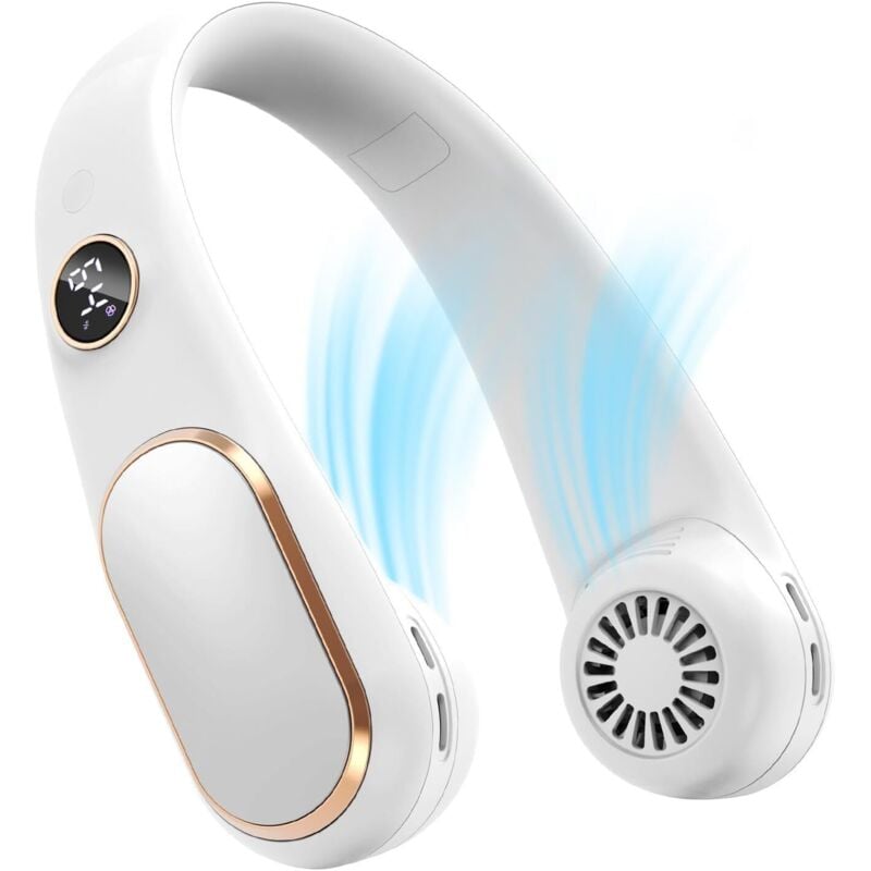 Ventilator, Hands Free Neck Fan, Batteriebetriebener Persönlicher USB-Betriebener Ventilator, 5 Geschwindigkeiten Nackenventilator, Handventilator