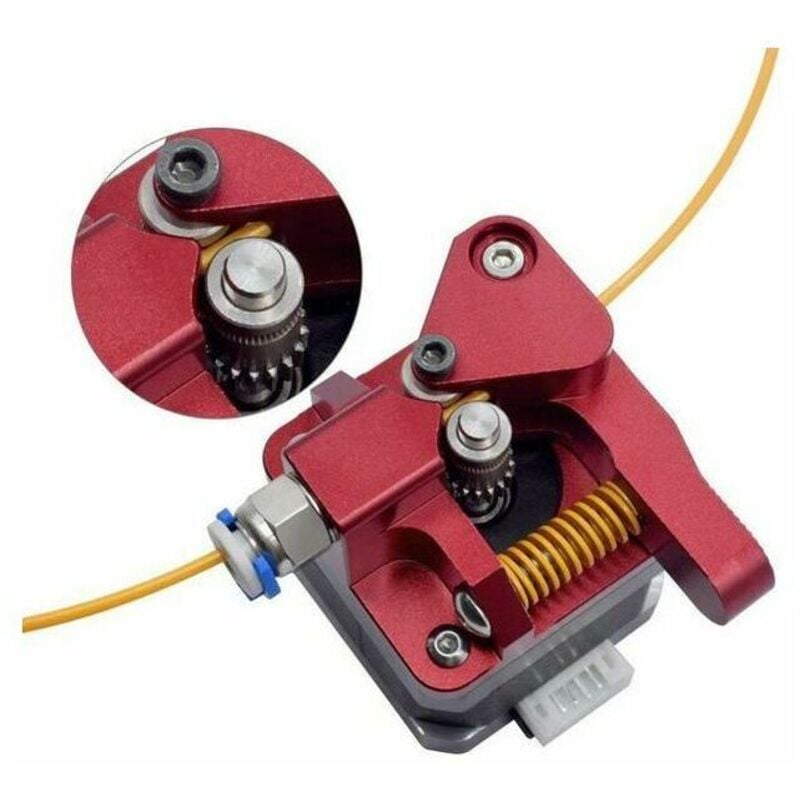 Verbesserter Dual Gear Extruder für 3D-Drucker CR-10 Filament Feeder 1,75 mm für Ender 3 V2 CR10 CR-10S Pro, Einzelanschluss