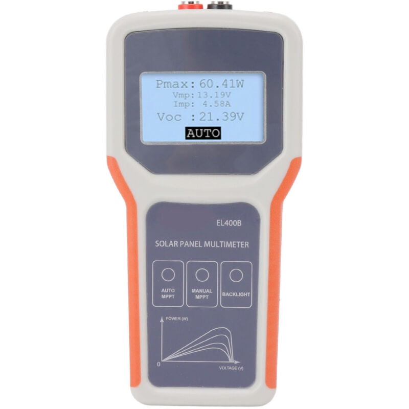 Verbessertes LCD-Solarpanel-Multimeter, MPPT-Tester, multifunktionales LCD-PV-Solarpanel-Testgerät mit Hintergrundbeleuchtung für Photovoltaikmodule