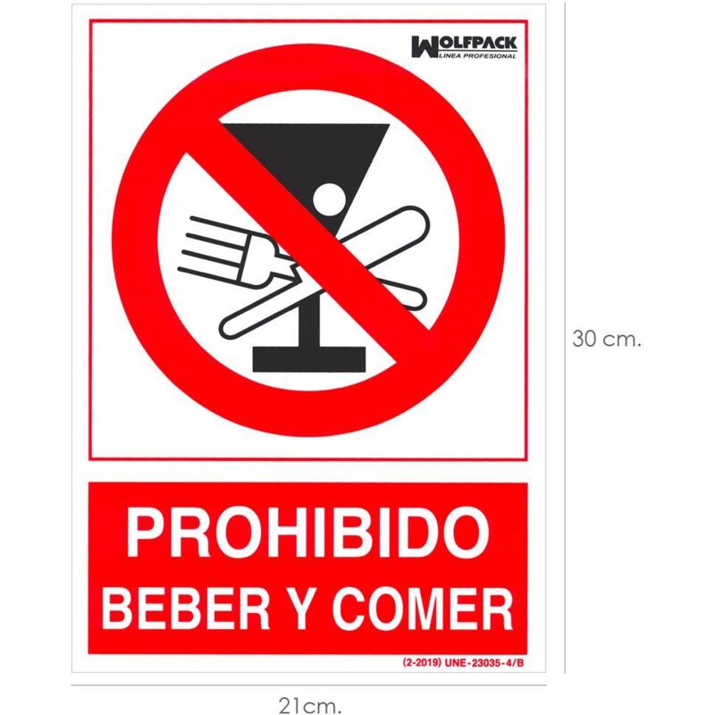 Poster 'Essen und Trinken verboten' 30x21cm.