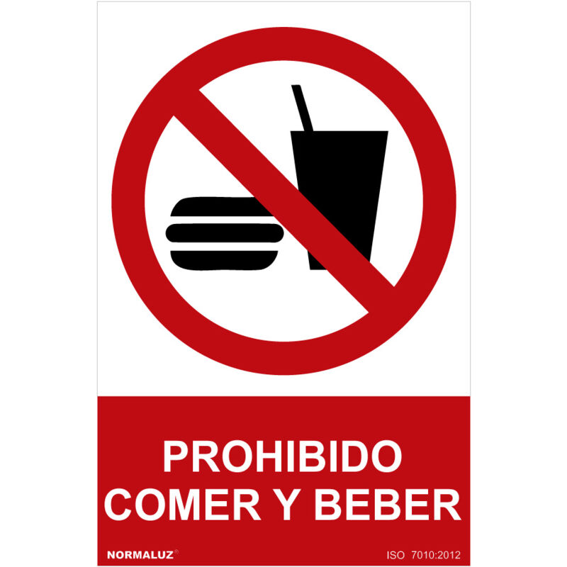 Verbotsschild 'Essen und Trinken verboten' (pvc 0,7mm) 30x40cm