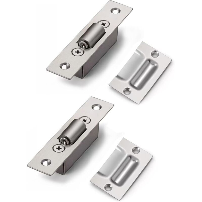 Verdeckte Rolltürriegel aus Edelstahl, Einsteckmaß 20 mm, Rollriegel für Küche, Bad, Schlafzimmer, Kleiderschränke, Möbel, 4er-Set