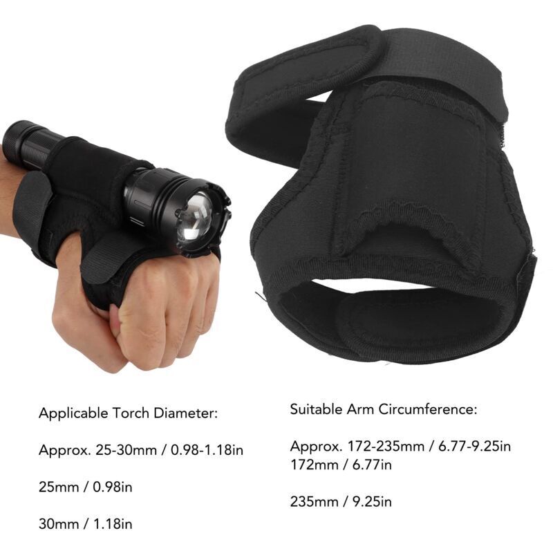Verdicktes Nylon-Handgelenkholster für Taschenlampe, robuste Halterung für freihändiges Tauchen mit Taschenlampe