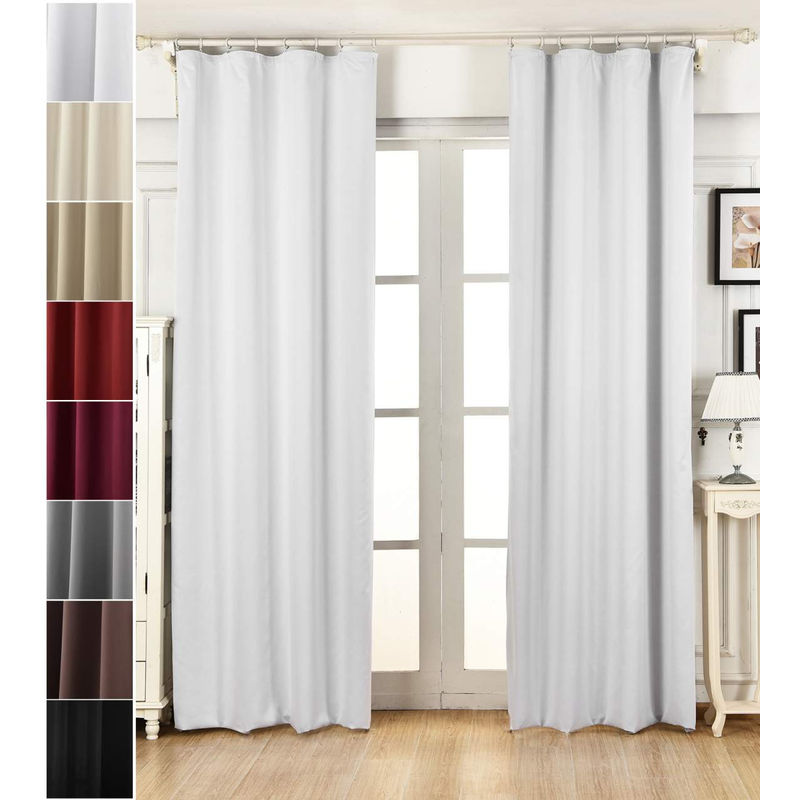 Vorhang Blickdicht Gardinen mit Kräuselband für Schiene, Leichter & weicher Verdunklungsvorhang wärmeisolierend, Thermovorhang Kälteschutz für